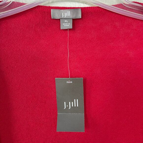 NEW J. Jill size XL Red linnen blend waterfall lite sweater - Picture 3 of 7